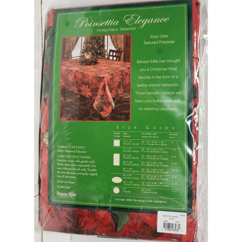 Printed Linen Tablecloth 60